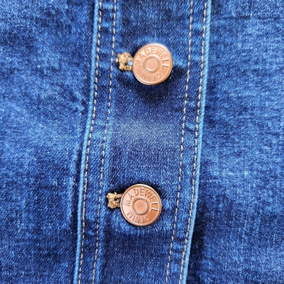 Madewell "Stretch Denim A-Line Mini Skirt: Button-Front Edition" Women's Size 4 - Picture 4 of 10